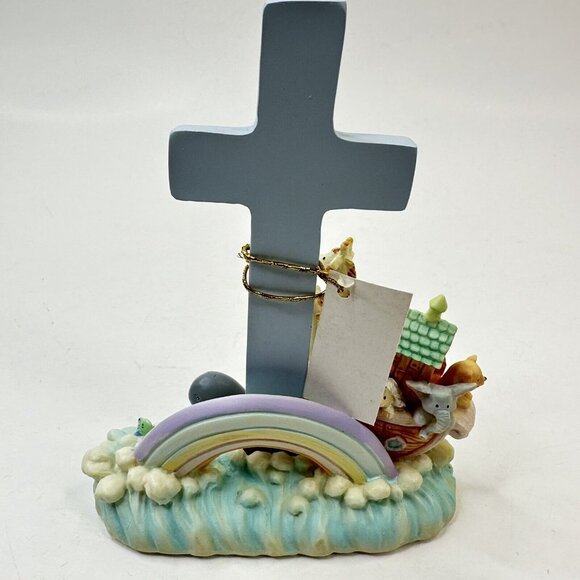 Russ Berrie Baby Notes From Noah Figurine Religious Ark Cross Animals Rainbow - Picture 5 of 9